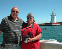 Us at Harbor Beach Lighthouse in Michigan