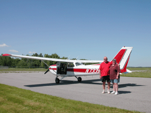 Us with a Cessna 172 wheel plane in Maine