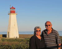 Us at Western Head Lighthouse in Nova Scotia, Canada