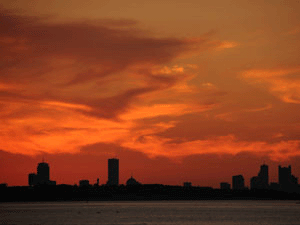 Sunset in Boston, MA