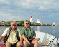 Us at Bustard Rocks Lighthouse in Ontario, Canada